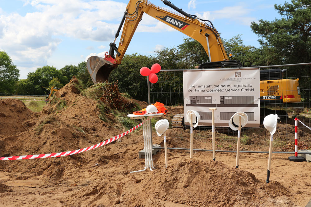 Groundbreaking ceremony for the construction of the new warehouse